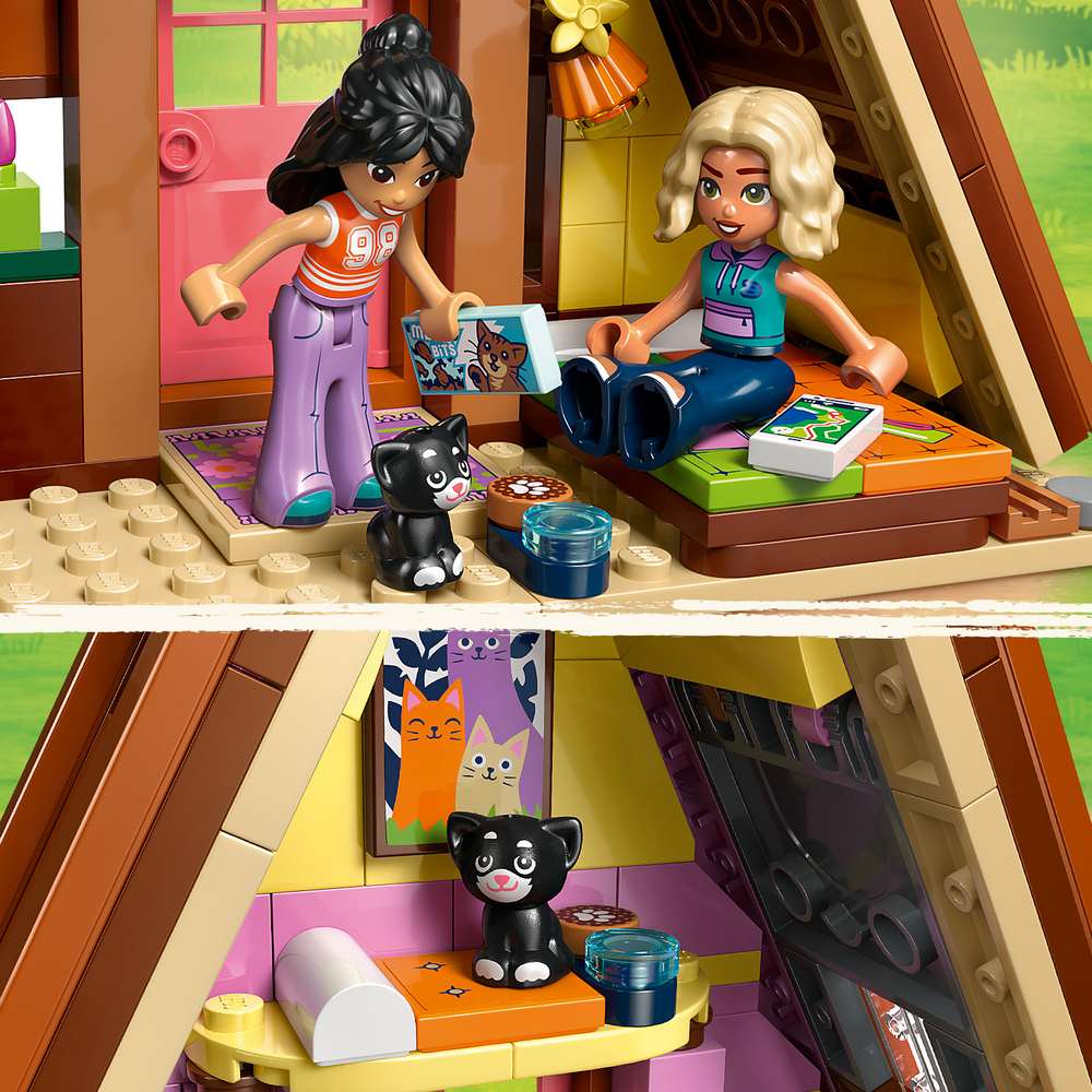 LEGO Friends Nature Glamping Cabin 42682 - close-up detail of the finished build. 295 pieces. Ages 6+.