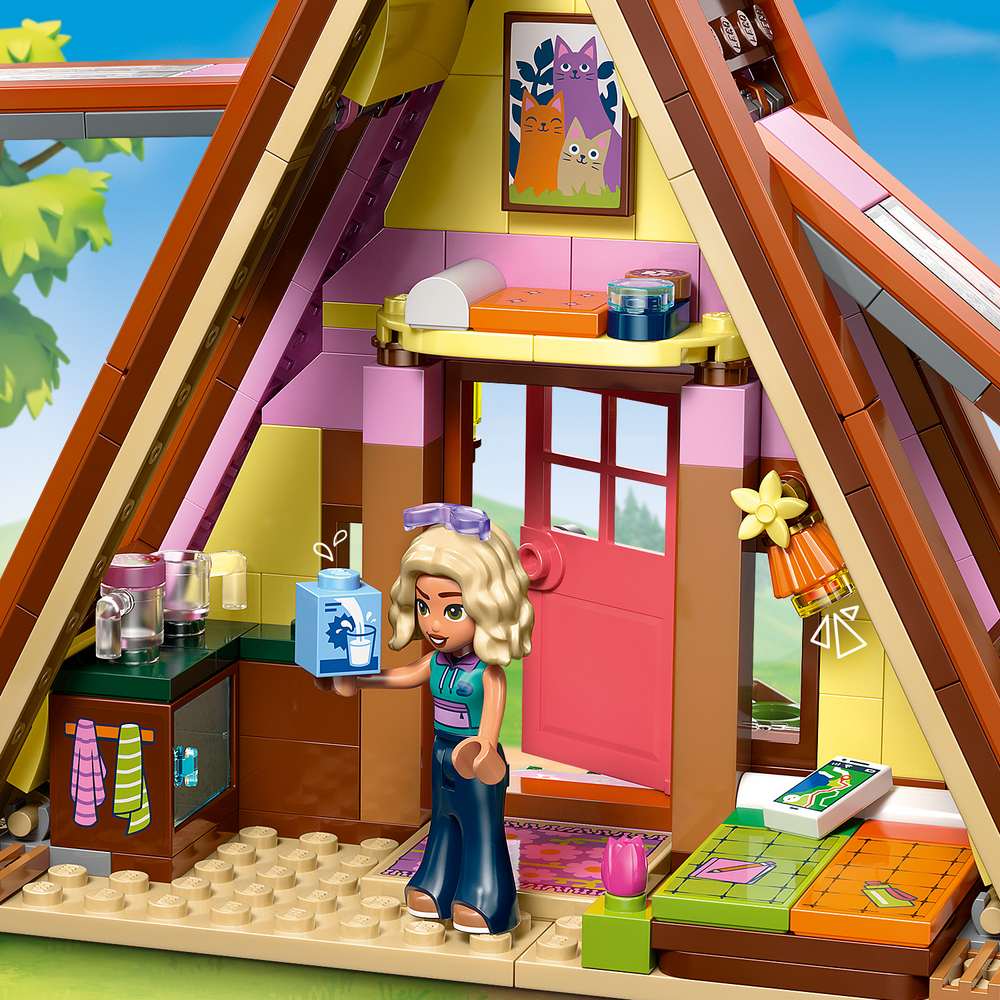 LEGO Friends Nature Glamping Cabin 42682 - close-up detail of the finished build. 295 pieces. Ages 6+.