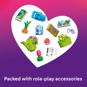 LEGO Friends Nature Glamping Cabin 42682 - captioned product view. 295 pieces. Ages 6+.