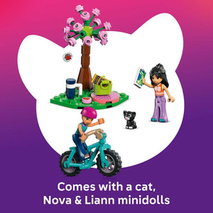 LEGO Friends Nature Glamping Cabin 42682 - captioned product view. 295 pieces. Ages 6+.