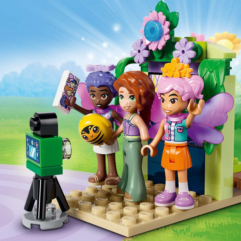 LEGO Friends Spinning Flower & Fairy Teacup Ride 42702 - close-up detail of the finished build. 321 pieces. Ages 7+.