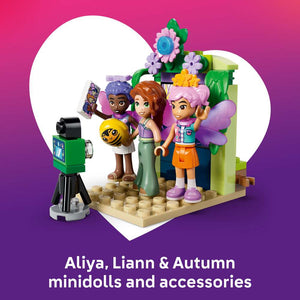 LEGO Friends Spinning Flower & Fairy Teacup Ride 42702 - captioned product view. 321 pieces. Ages 7+.