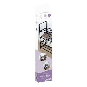Anika 4 Tier Shoe Rack - Black | 60089