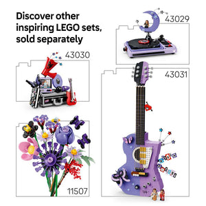LEGO Editions Music Olivia Rodrigo's Vinyl 43028 - shown alongside related LEGO sets sold separately. 360 pieces. Ages 10+.