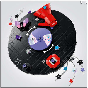 LEGO Editions Music Olivia Rodrigo's Vinyl 43028 - close-up detail of the finished build. 360 pieces. Ages 10+.