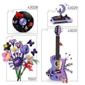 LEGO Editions Music Olivia Rodrigo's Secret Storage 43030 - shown alongside related LEGO sets sold separately. 1085 pieces. Ages 10+.
