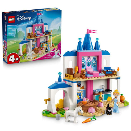 LEGO Disney Princess Cinderella Animal Friends Castle 43283 - shown with its product box. 149 pieces. Ages 4+.
