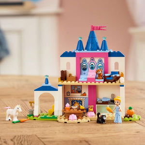 LEGO Disney Princess Cinderella Animal Friends Castle 43283 - the finished build shown in a home setting. 149 pieces. Ages 4+.
