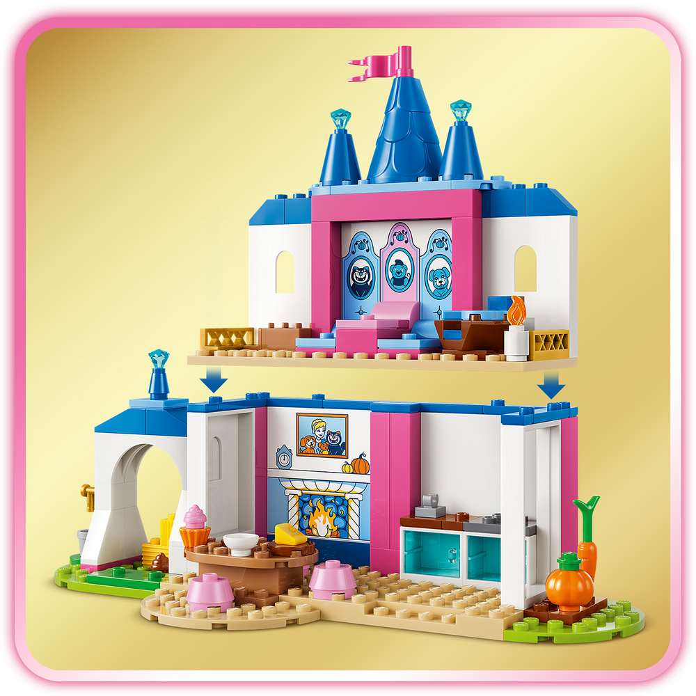 LEGO Disney Princess Cinderella Animal Friends Castle 43283 - close-up detail of the finished build. 149 pieces. Ages 4+.