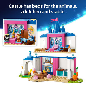 LEGO Disney Princess Cinderella Animal Friends Castle 43283 - captioned product view. 149 pieces. Ages 4+.