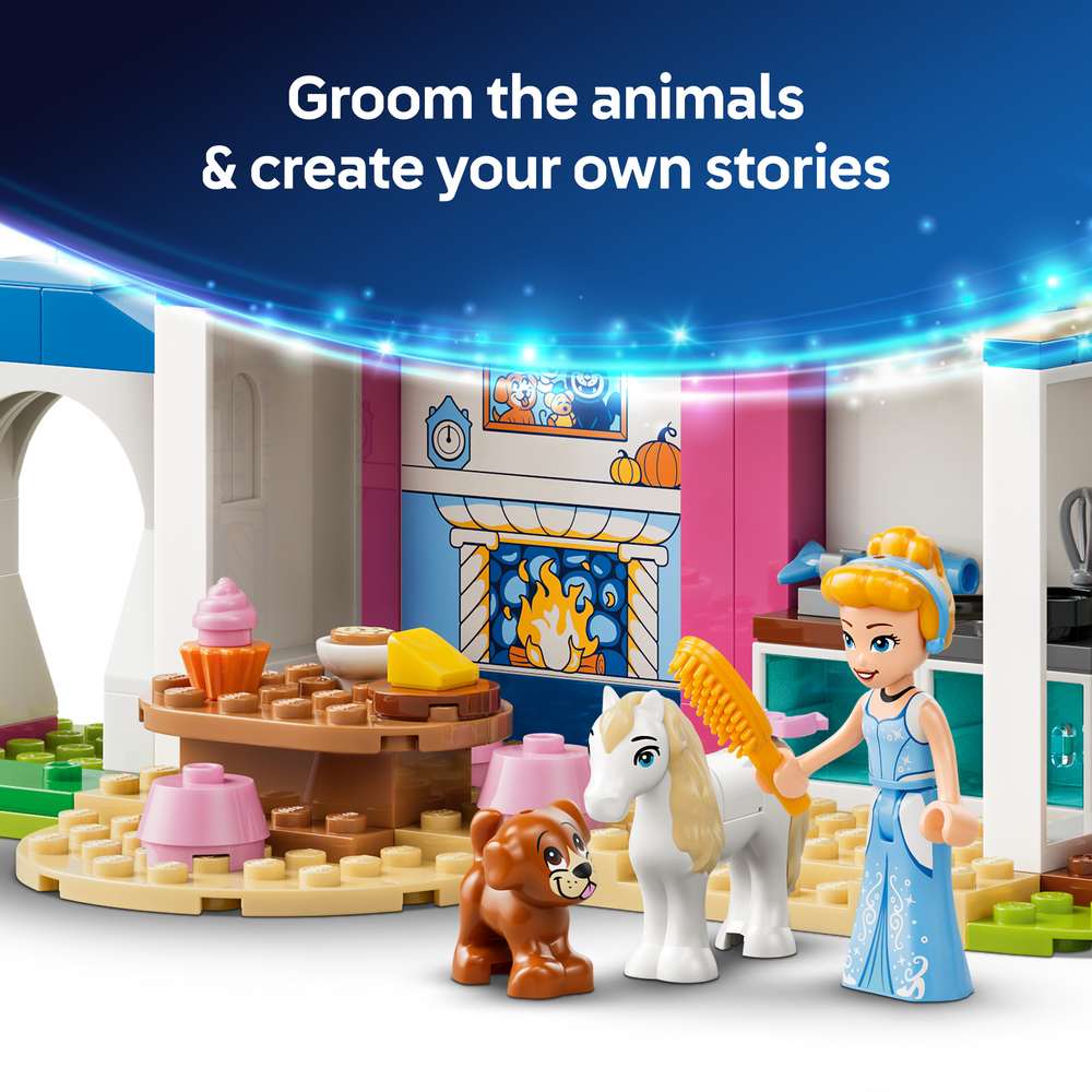 LEGO Disney Princess Cinderella Animal Friends Castle 43283 - captioned product view. 149 pieces. Ages 4+.