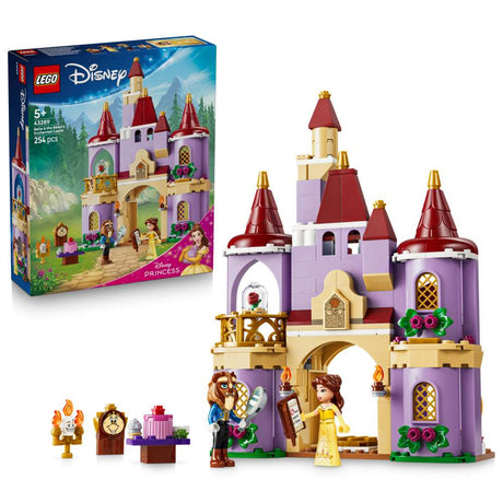 LEGO Disney Princess Belle & the Beast's Enchanted Castle 43289 - shown with its product box. 254 pieces. Ages 5+.