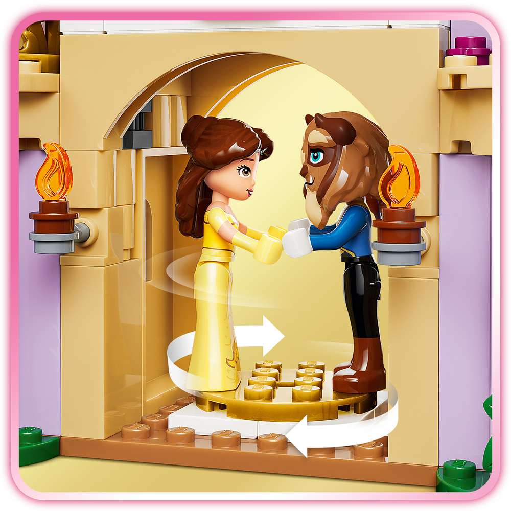 LEGO Disney Princess Belle & the Beast's Enchanted Castle 43289 - close-up detail of the finished build. 254 pieces. Ages 5+.