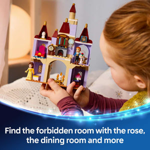 LEGO Disney Princess Belle & the Beast's Enchanted Castle 43289 - captioned product view. 254 pieces. Ages 5+.