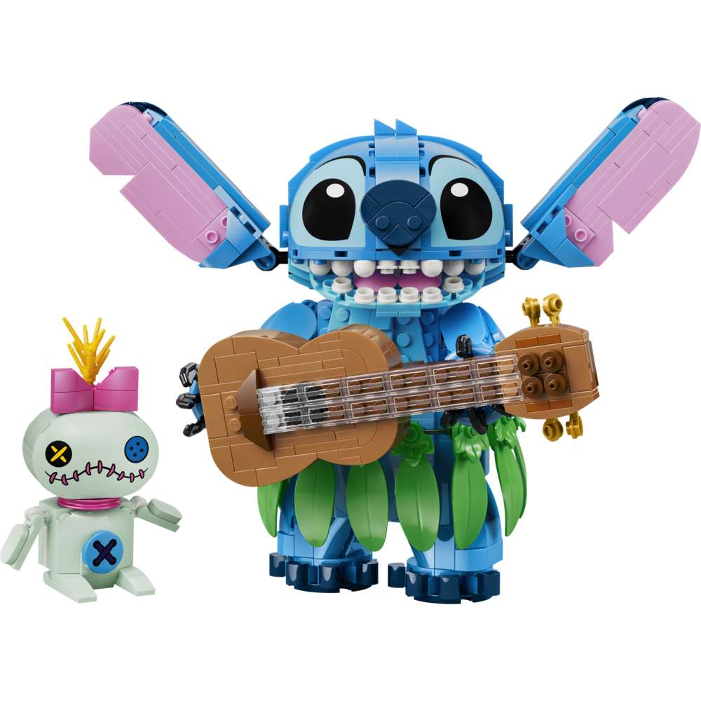 LEGO Disney Classic Stitch & Scrump 43296 - the fully built model on a plain background. 713 pieces. Ages 9+.