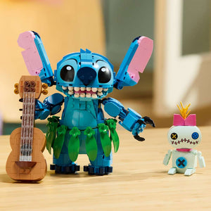 LEGO Disney Classic Stitch & Scrump 43296 - the finished build shown in a home setting. 713 pieces. Ages 9+.