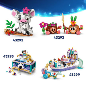 LEGO Disney Classic Stitch & Scrump 43296 - shown alongside related LEGO sets sold separately. 713 pieces. Ages 9+.