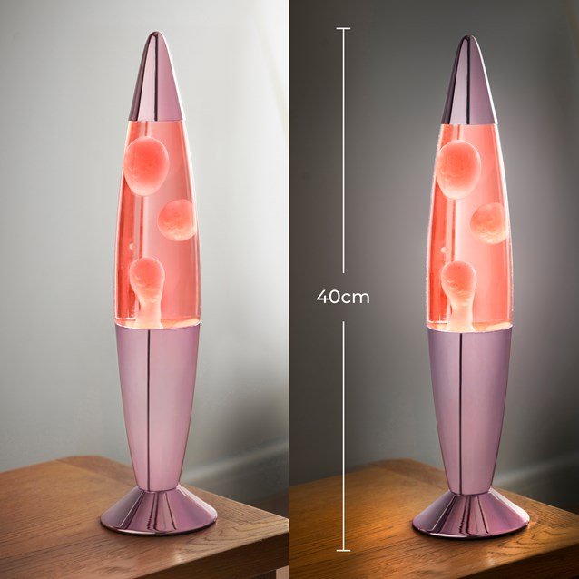 Global Gizmos 16 Inch Lava Lamp - Pink Lava / Rose Gold Effect | 48879