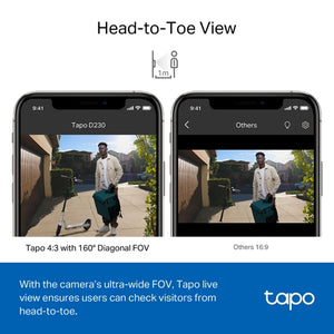 TP-Link Tapo Smart Battery Video Doorbell Camera Kit | TAPOD230S1