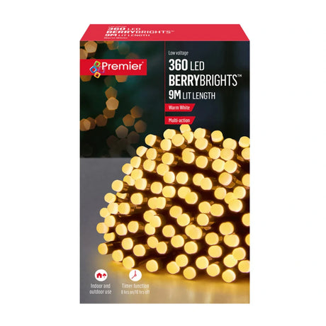 Premier 360 Multi-Action LED BerryBrights  Christmas Lights - Warm White 