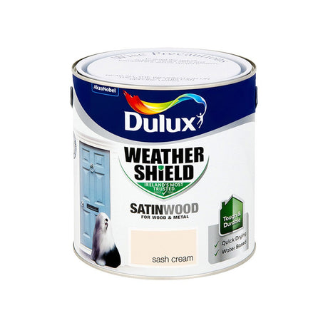 Dulux 2.5 Litre Weathershield Exterior Satinwood - Sash Cream