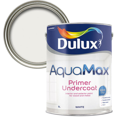 Dulux Aquamax Wood and Metal Primer and Undercoat 5 Litre - White