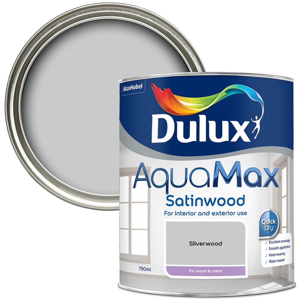 Dulux Aquamax Wood and Metal Satinwood 750ml - Silverwood