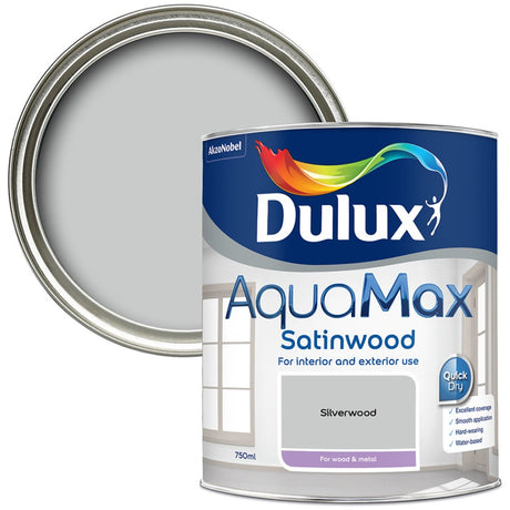 Dulux Aquamax Wood and Metal Satinwood 750ml - Silverwood