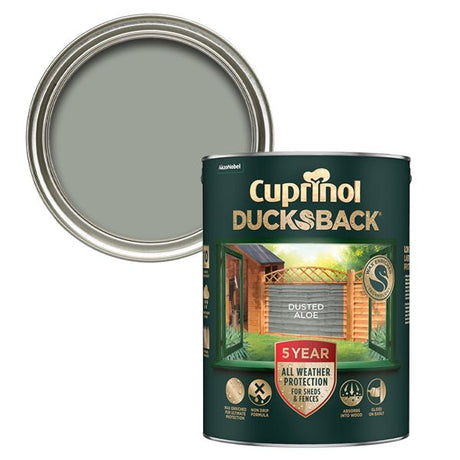 Cuprinol Ducksback Shed & Fence Paint 5 Litre - Dusted Aloe | 5701418
