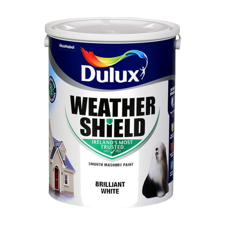 Dulux Weathershield Masonry Paint 5 Litre - White