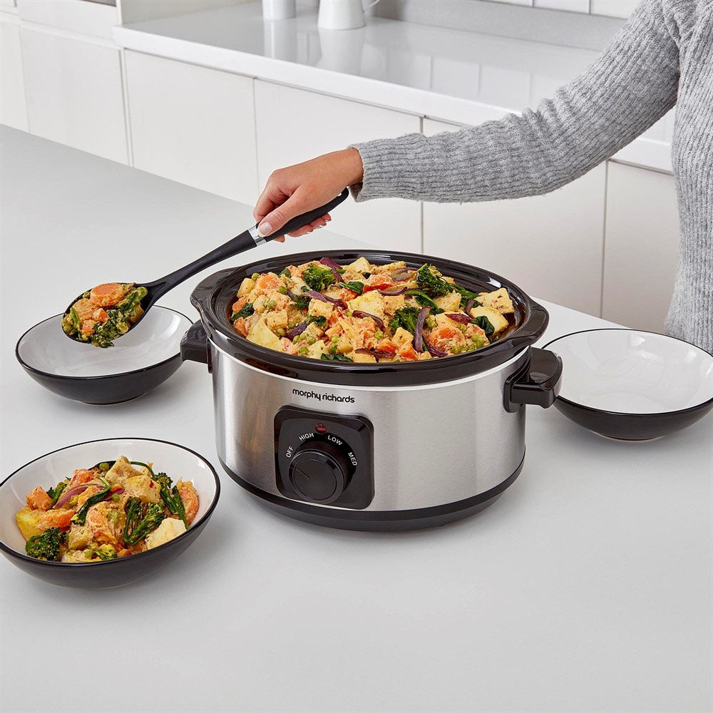 Morphy Richards 3.5 Litre Ceramic Slow Cooker - Stainless Steel | 460017
