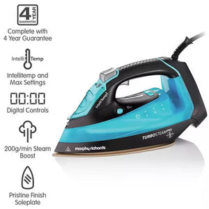 Morphy Richards Turbosteam Pro Digital Intellitemp Steam Iron 3100W - Blue | 303210