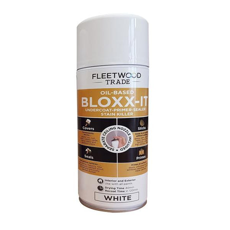 Fleetwood Bloxx-It Oil Based Primer Undercoat and Sealer 400ml Aerosol - White | PBIO04BW