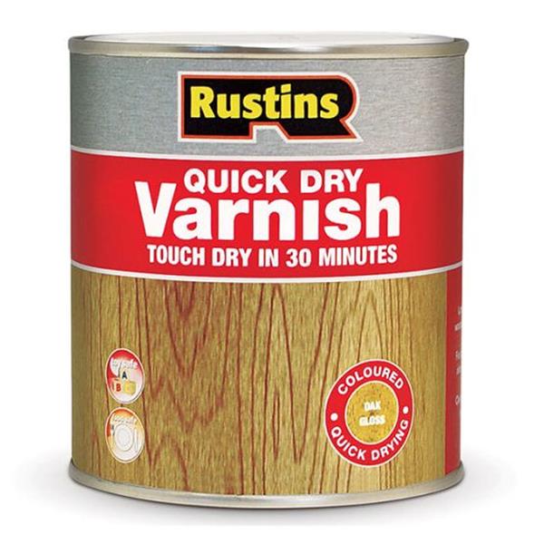 RUSTINS Quick Dry Clear Varnish, 500ml | Water-Based, Matt Finish | Fast Drying, Durable, Low Odor For Interior Wood-944165