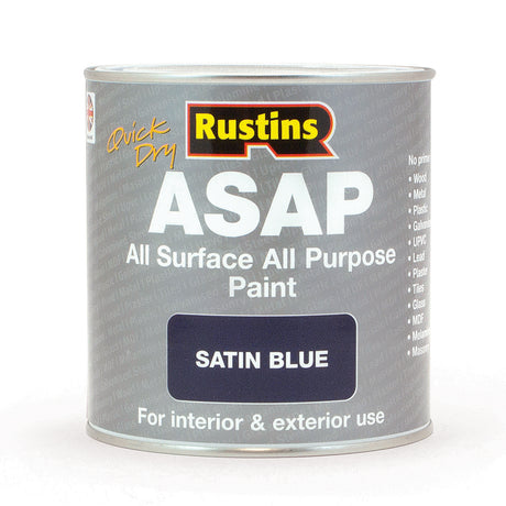 Rustins 1 Litre ASAP All Surface All Purpose Paint - Satin Blue | R480116