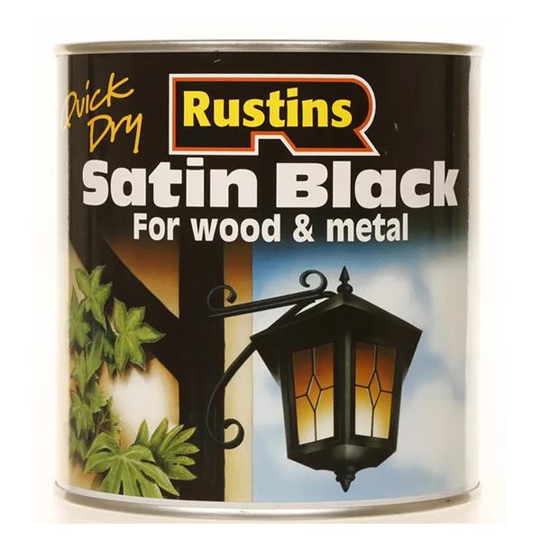 RUST IN PEACE【L】BLACK G.O.A.T Rustins 2.5 Litre Satin Wood & Metal Paint - Black | R900004 – Heavins