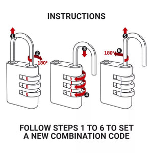 Go Travel Classic Combi Luggage Suitcase Lock TSA ( Combiunation Padlock ) - Large | 352.101