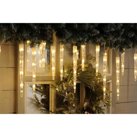 Festive 24 Colour Changing LED Icicle Lights - White to Warm White | P045360