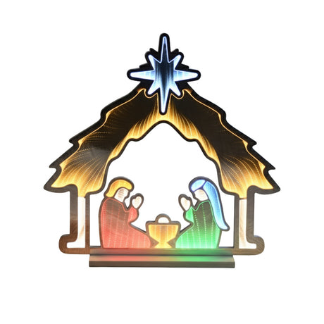 Festive Nativity Scene Infinity Mirror Light - 65cm | P060142