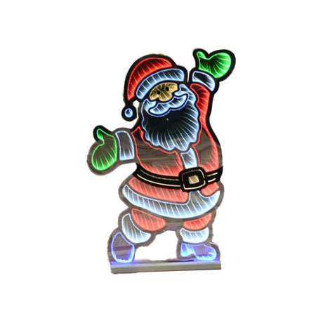 Festive Standing Santa Infinity Mirror Light - 60cm | P060141