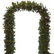 Green Christmas tree archway garland 2.3 metres tall with dense evergreen foliage and branches forming a decorative entrance frame on white background