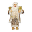 Festive Standing Cream and Gold Santa 120cm | Christmas Decoration