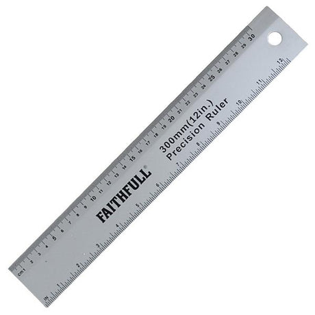 FAITHFULL ALUMINIUM RULE 300MM / 12" RD