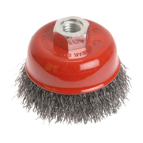 Faithfull Wire Cup Brush 100mm M14x2, 0.30mm Steel Wire | FAIWBC100