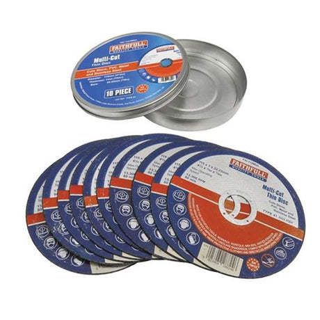 Faithfull Multi-Cut Cut Off Wheels (Pack 10) | XMS23MULTCUT