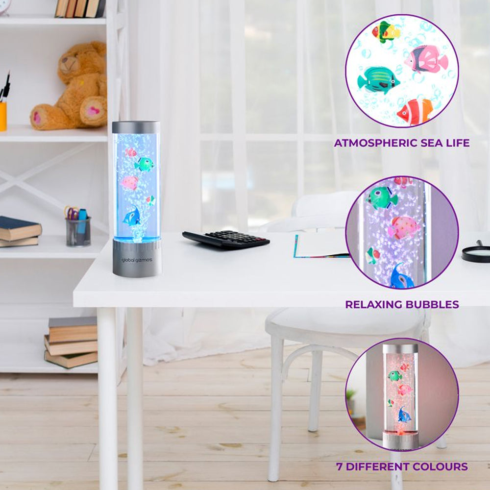 Global Gizmos Bubble Fish Lamp Colour Changing 32cm | 55119