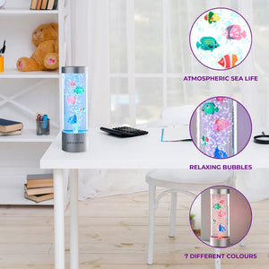 Global Gizmos Bubble Fish Lamp Colour Changing 32cm | 55119