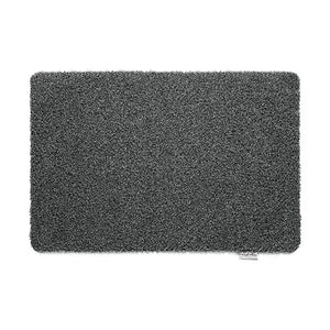 Hug Rug charcoal grey doormat measuring 50cm x 75cm with textured pile surface and rounded corners on white background