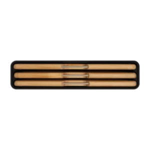 Joseph Joseph Folio Steel Bamboo 3 Piece Chopping Board Set featuring three natural bamboo cutting boards with steel frame and handles stacked together