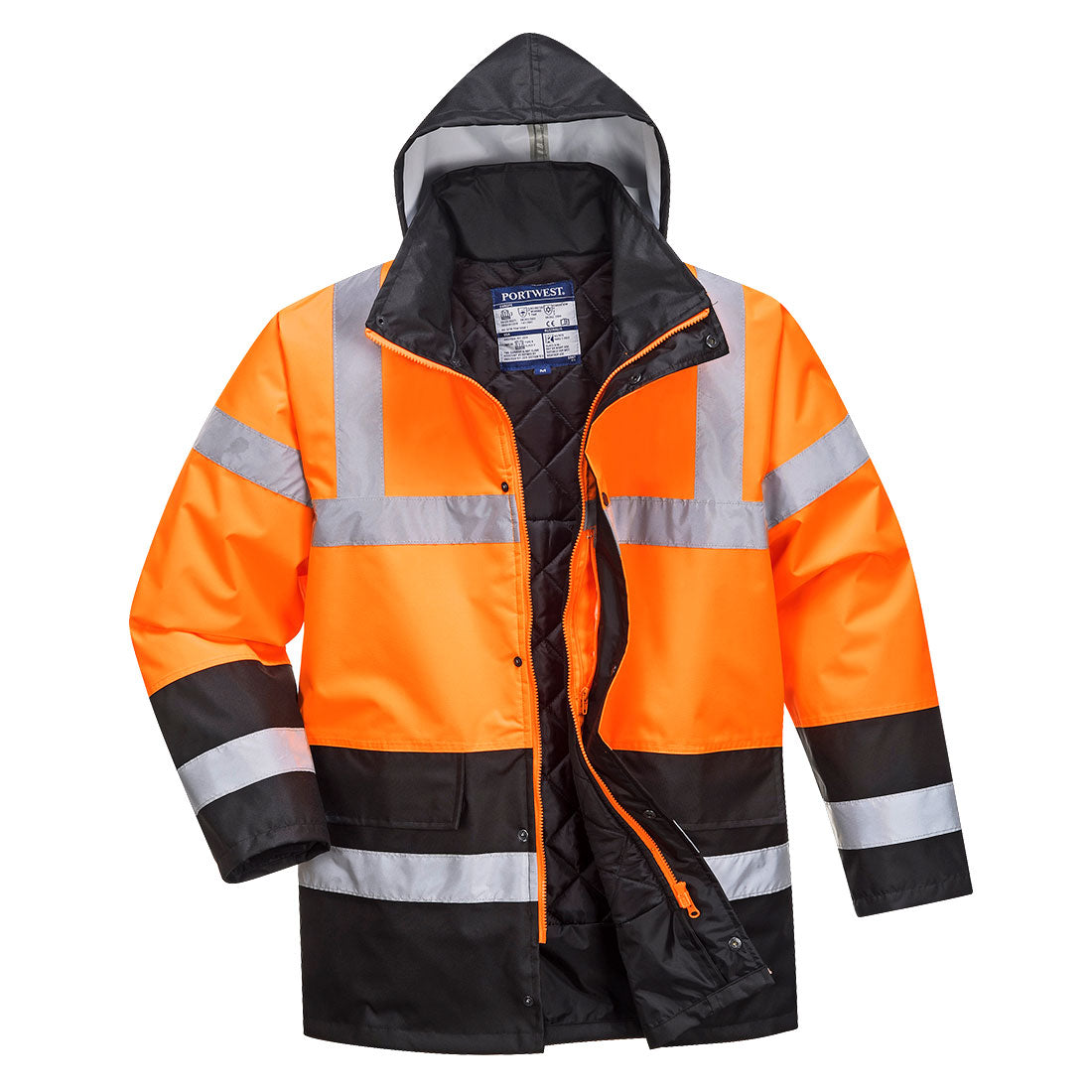 Portwest Hi-Vis Two Tone Traffic Jacket - Orange/Black - XX Large | S467OBRXXL